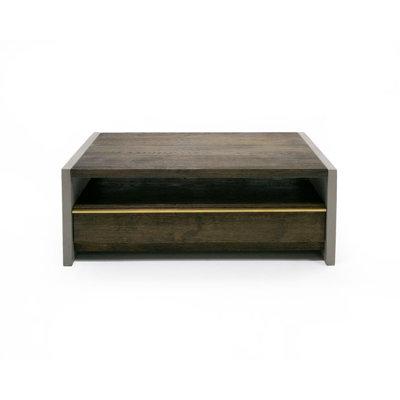 VIG Furniture Amal Dark Grey Concrete & Walnut Coffee Table Wood in Brown/Gray | 17.72 H x 47.25 W x 29.5 D in | Wayfair VGGR639081-WAL-CT