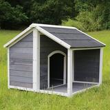 Tucker Murphy Pet™ Vahrij Gray Wood Insulated Dog House Wood House in Brown/Gray/Green, Size 32.5 H x 35.83 W x 39.38 D in | Wayfair