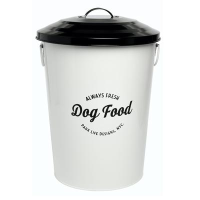 Andreas White Large 25Lbs Pet Dog Cat Food Bin by Park Life Designs in White