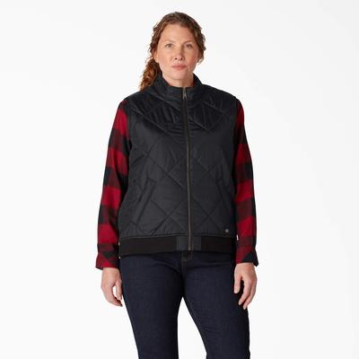 Dickies Women's Plus Quilted Vest - Black Size 3X (FEW800)
