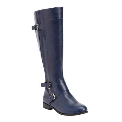 Extra Wide Width Women's The Whitley Wide Calf Boot by Comfortview in Navy (Size 10 1/2 WW)