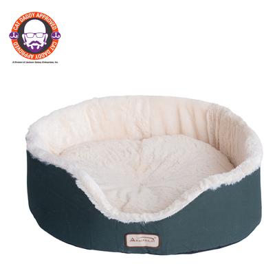 Cat Bed Oval Pet Cuddle House by Armarkat in Green Ivory