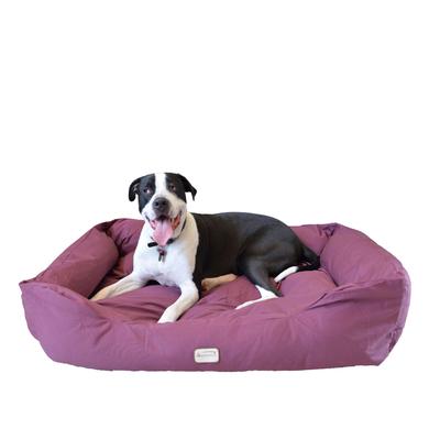 Bolstered Dog Bed, Anti-Slip Pet Bed, Burgundy, X-Large by Armarkat in Burgundy