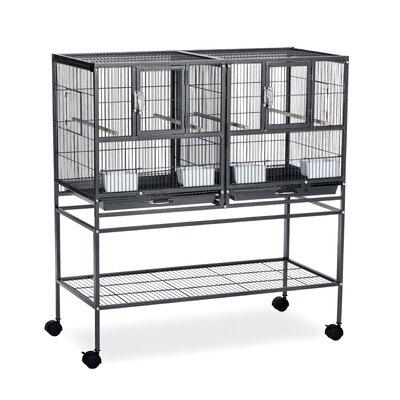 Tucker Murphy Pet™ Ryker Deluxe Divided Breeder Cage System w/ Stand Steel in Black/Gray, Size 40.25 H x 18.0 W x 37.5 D in | Wayfair F070
