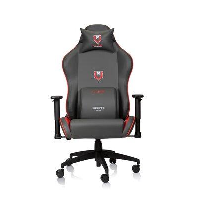 Luxe Master Luxe Sport Plus Office, Desk, Ergonomic Gaming Design Supports up to 390lbs Faux Leather in Red/Gray | 54.92 H x 28.35 W in | Wayfair