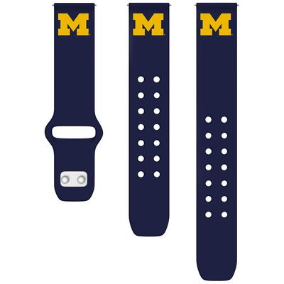 Navy Michigan Wolverines 22mm Samsung Silicone Watch Band