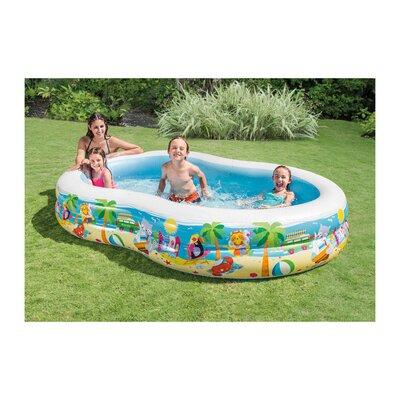 Intex 1.5ft x 8.6ft x 5.25ft Plastic Inflatable Pool Plastic in Blue/White | 18 H x 63 W x 103 D in | Wayfair 56490EP