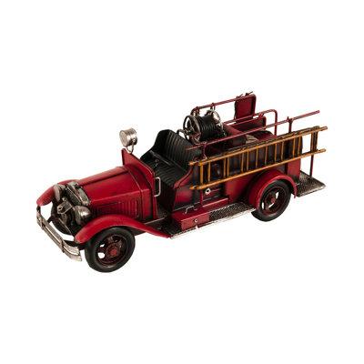 17 Stories Fire Engine Truck Metal in Gray/Red | 6 H x 15 W x 5.5 D in | Wayfair 2E645AB1F989451CAC9F92AB820507D6