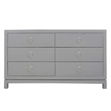 Artisan 6 Drawer Dresser - French Grey/silver