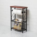 Scroll Toilet Paper & Magazine Holder by BrylaneHome in Black