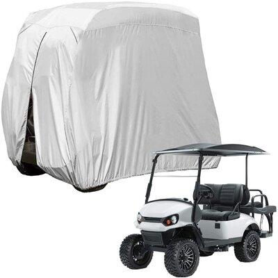 PEDIA 4 Passenger 400D Waterproof Golf Cart Cover Fits EZ GO Club Car Yamaha, Sunproof Dustproof Polyester in White | Wayfair PEDIAa54346e