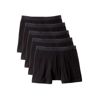 Men's Big & Tall Cotton Boxer Briefs 5-Pack by KingSize in Black (Size 8XL)