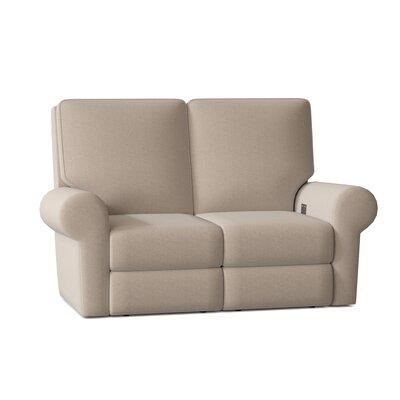 Wayfair Custom Upholstery™ Emily 68" Rolled Arm Reclining Loveseat, Linen in Brown, Size 42.0 H x 68.0 W x 40.0 D in