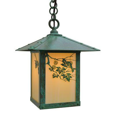 Arroyo Craftsman Evergreen 12 Inch Tall 1 Light Outdoor Hanging Lantern - EH-9SF-TN-BZ