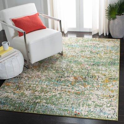 Blue 0.3 in Indoor Area Rug - Bungalow Rose Jyn Abstract Green/Turquoise Area Rug | 0.3 D in | Wayfair 359A6B304110452BAF9845F73C357C67