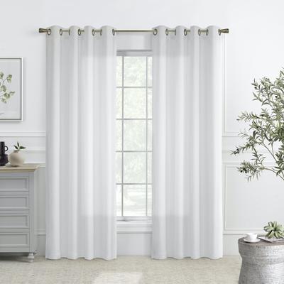 Wide Width Rhapsody Lined Grommet Panel Window Curtain by Commonwealth Home Fashions in White (Size 54" W 72" L)
