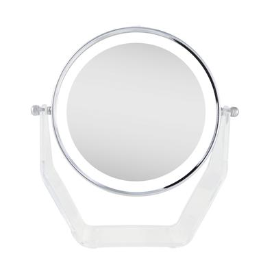 Two-Sided LED Lighted Vanity Swivel Mirror in Acrylic Base, 8X/1X by Zadro Products Inc. in Chrome