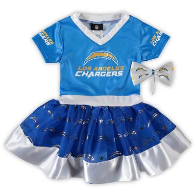 Girls Toddler Powder Blue Los Angeles Chargers Tutu Tailgate Game Day V-Neck Costume