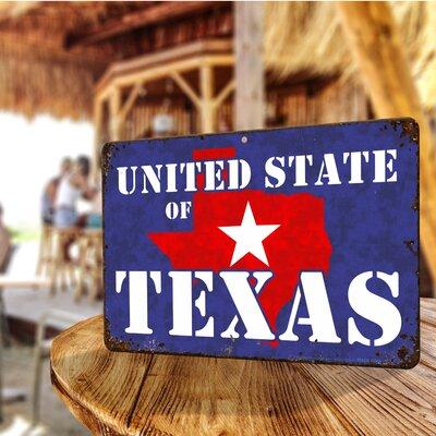 ATX CUSTOM SIGNS Funny Texas Sign Aluminum in Gray | 8 H x 12 W x 0.04 D in | Wayfair 8x12_united_state_of_texas_rusted