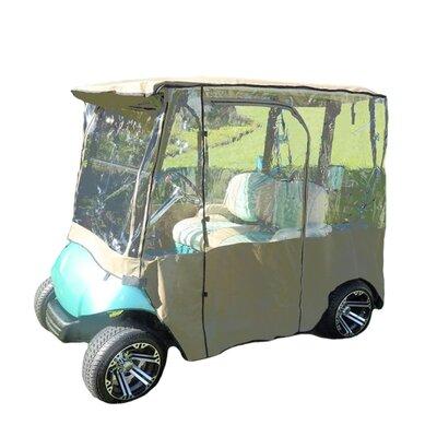 Covered Living 2 Passenger Golf Cart Driving Enclosure Cover Exclusive For Yamaha Drive Model Polyester/PVC in Brown | Wayfair golf 2 encl yamaha