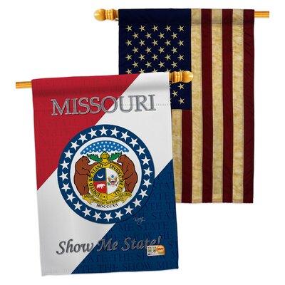 Breeze Decor Missouri House 2-Sided Polyester 3'3 x 2'3 ft. House Flag in Blue/Red/Yellow | 40 H x 28 W in | Wayfair