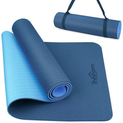 innhom 72 L x 24 W x 0.3 Yoga Mat Vinyl in Blue | 72 H x 24 W x 0.3 D in | Wayfair INH-YMBB