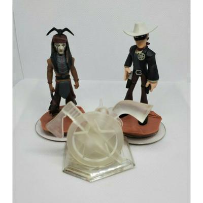 Disney Video Games & Consoles | Disney Infinity 1.0 Lone Ranger & Tonto W Crystal Figurines Playset Lot Of 3 | Color: Black/Red | Size: Os