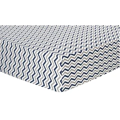 Trend Lab Flannel Fitted Crib Sheet, Navy Gray White