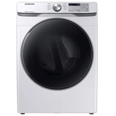 SAMSUNG 7.5 cu. ft. Front Load ELECTRIC Dryer with Steam Sanitize+, White - DVE45R6100W