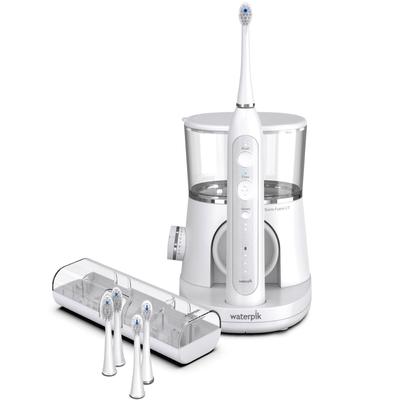 Waterpik Sonic-Fusion 2.0 Flossing Toothbrush with Water Flosser and 5 Replacement Brush Heads, White