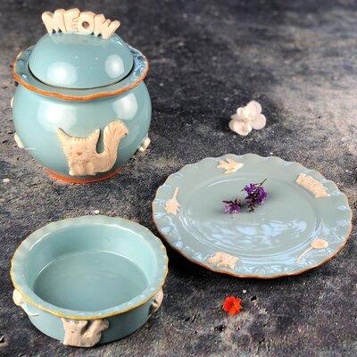 Carmel Ceramica Cat Food & Water Bowl Porcelain/Stoneware (dishwasher safe)/Ceramic | 1.625 H x 5.5 W x 5.5 D in | Wayfair PCBS3004