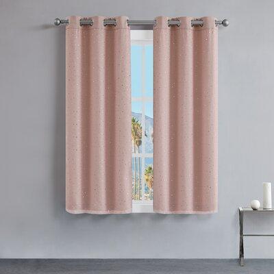 Juicy Couture Melody Room Darkening Window Curtain 2-Panel Sets Polyester in Pink/Brown | 63 H x 38 W in | Wayfair JYC015161