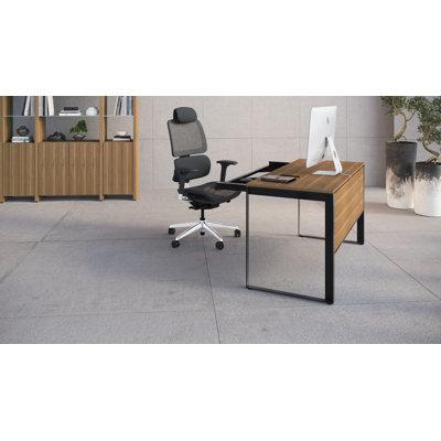 BDI Linea Office Computer Desk Wood/Metal in Black/Brown/Gray, Size 29.0 H x 54.0 W x 23.75 D in | Wayfair 6221 WL