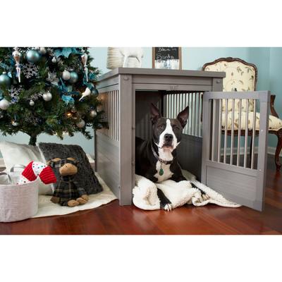 InnPlace™ Pet Crate & End Table, Large by New Age Pet in Gray