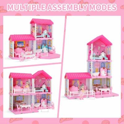 UNIQUE^ Dream Dollhouse Plastic in Pink, Size 20.3 H x 10.9 W x 21.7 D in | Wayfair UNIQUE9889077