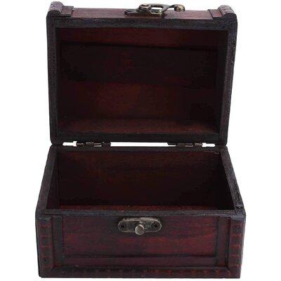 Red Barrel Studio® Wooden Treasure Chests, Jewelry Storage Box, Vintage Retro Wooden Treasure Chest Square Organizer Trinket Box in Brown | Wayfair