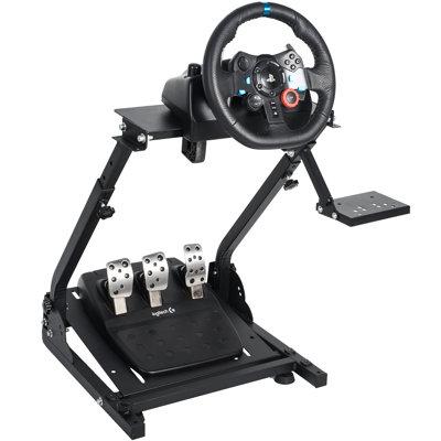 Inbox Zero Racing Steering Wheel Stand fit Logitech G25 G27 G29 G920 G923, NO Shift Lever Pedal Cotton in Black/Brown/Gray | Wayfair