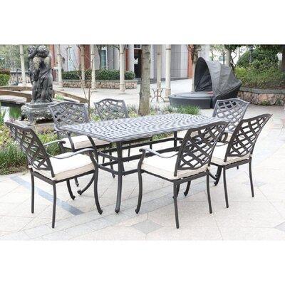 Canora Grey Humza 7PC Dining Set w/ Rectangle Table Metal in Gray, Size 29.0 H x 68.0 W x 38.0 D in | Wayfair 2F658CEDE96A47C7A76ACD8ED3E19ECA