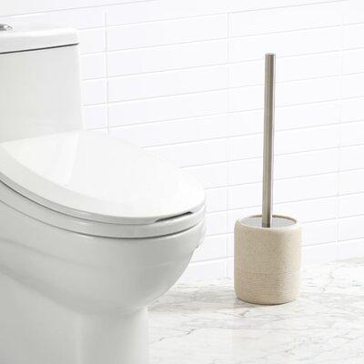 QL DESIGN Bathroom Accessory Toilet Brush & Holder, Premium Quality, w/ Solid Handle & Durable Bristles For Bathroom Cleaning, Beige | Wayfair