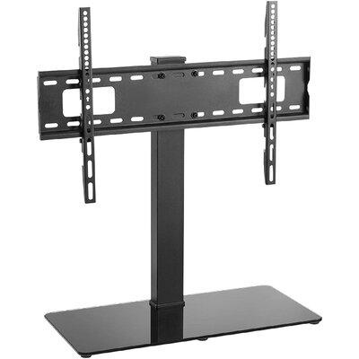 zhutreas TV Table Stand For 37-70 Inch LCD LED Smart Tvs, ± 35° Swivel TV Stand, Steel TV Mount Bracket, Sturdy Thick Tempered Glass Base in Black
