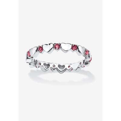 Women's Simulated Birthstone Heart Eternity Ring by PalmBeach Jewelry in October (Size 8)