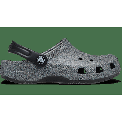 Crocs Black Kids' Classic Glitter Clog Shoes