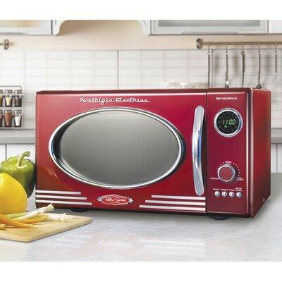 Nostalgia Retro 0.9 Cu. Ft. Microwave Oven, 800 Watts in Red | 10.75 H x 19.5 W x 14 D in | Wayfair NRMO9RR
