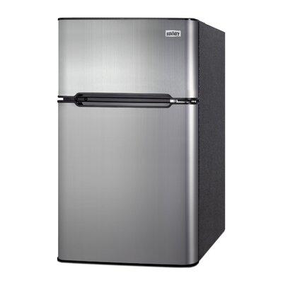 Summit Appliance 3.2 Cubic Feet cu. ft. Freestanding Mini Fridge w/ Freezer Stainless Steel in Gray/Black | 32.63 H x 19 W x 19.75 D in | Wayfair
