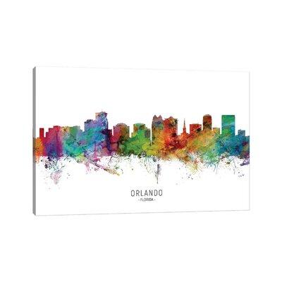 East Urban Home Orlando Florida Skyline by Michael Tompsett - Wrapped Canvas Graphic Art Canvas | 12 H x 18 W x 1.5 D in | Wayfair