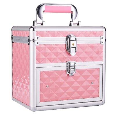 Rebrilliant Makeup Box Metal in Pink, Size 9.1 H x 6.7 W x 9.3 D in | Wayfair 68E7998D22044EA4A12532C4E755CEA6