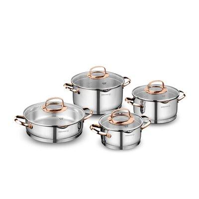Korkmaz 8 Piece Stainless Steel (18/10) Cookware Set | Wayfair A1040
