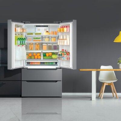 Cosmo 3 Piece Kitchen Package w/ French Door Refrigerator & 36" Freestanding Gas Range, in Gray/White | 69.88 H x 35.6 W x 29 D in | Wayfair