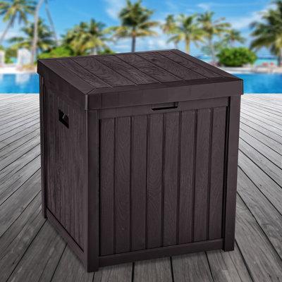 YITAHOME 50 Gallon Outdoor Storage Deck Box Resin in Brown | 24.4 H x 21.7 W x 21.7 D in | Wayfair FWYIH0000559FW