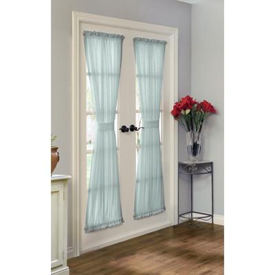 Rhapsody Lined Indoor Single Rod Pocket Curtain Door Window Panel by Thermavoile™ in Aqua